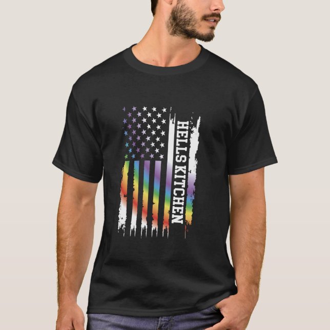 T-shirt Hells Kitchen États-Unis Arc en ciel désorganisé w (Devant)