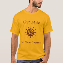 T - Shirt - Helm, Schiffsname (braun)
