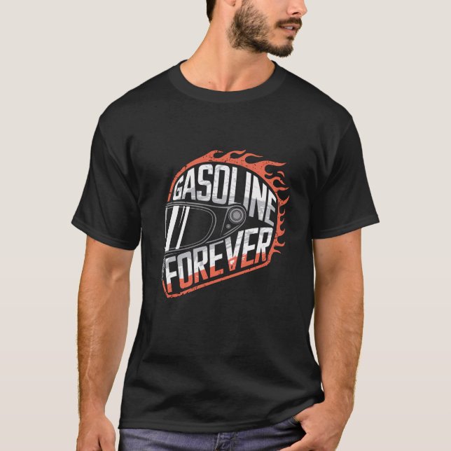 T-Shirt | Helmet Motorbike | Benzin Forever (Vorderseite)