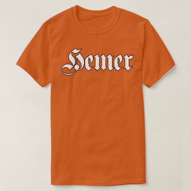 T-shirt Hemer écrit avec une police gothique (Design devant)