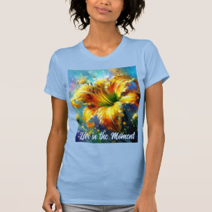 T-shirt Hemerocallis Daylilies Fleur Jaune Sarcelle Person