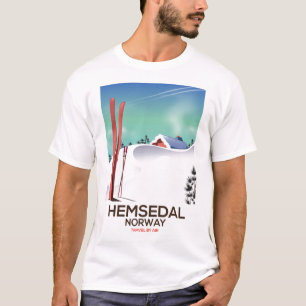 T-shirt Hemsedal Norvège affiche de voyage