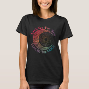 T-shirt Henna Hippie Motto Live By Sun Love Moon for W