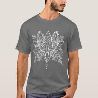 T-shirt Henné blanc Lotus Yoga Bohemian Graphic