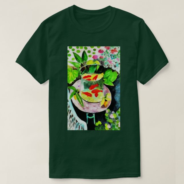 T-shirt Henri Matisse, Le poisson rouge, dessin numérique (Design devant)