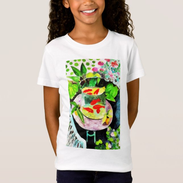 T-Shirt Henri Matisse, Le poisson rouge, dessin numérique (Devant)