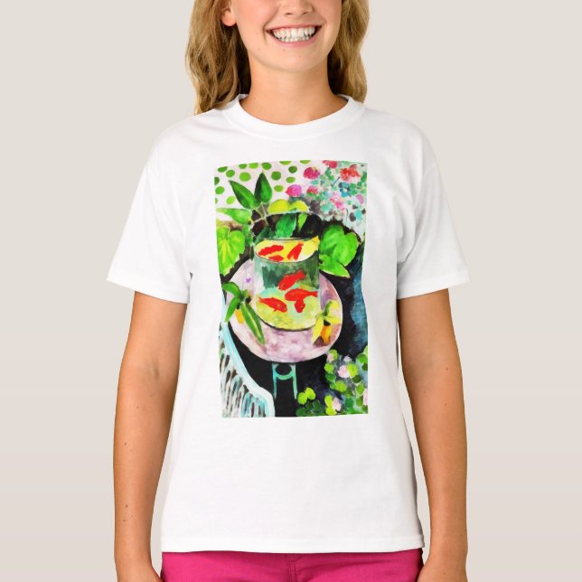T-shirt Henri Matisse, Le poisson rouge, dessin numérique (Devant)