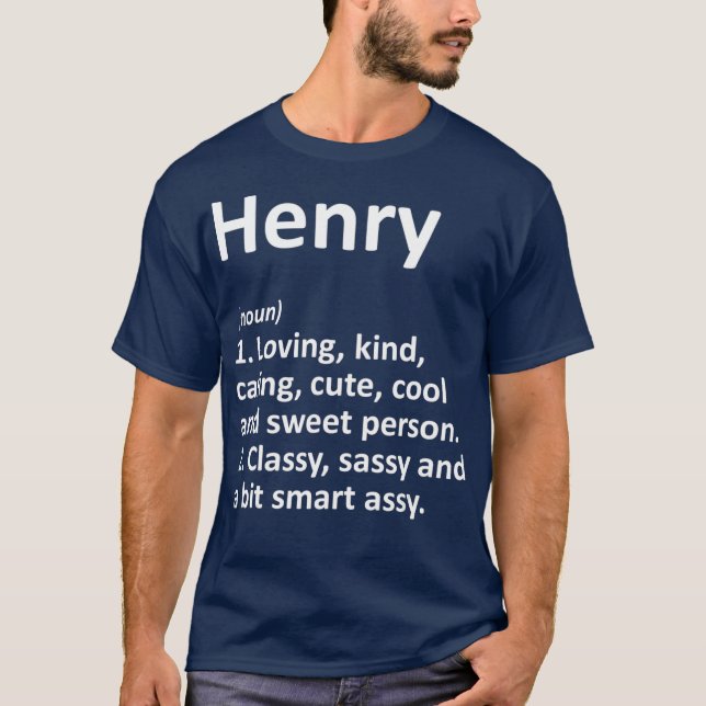 T-shirt HENRY Définition Nom personnalisé Drôle cadeau (Devant)