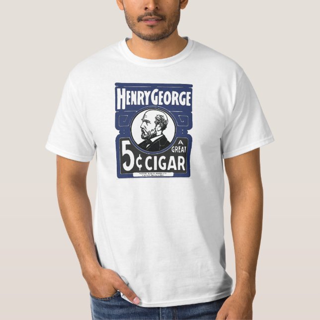T-shirt Henry George un grand cigare de 5 cents (Devant)
