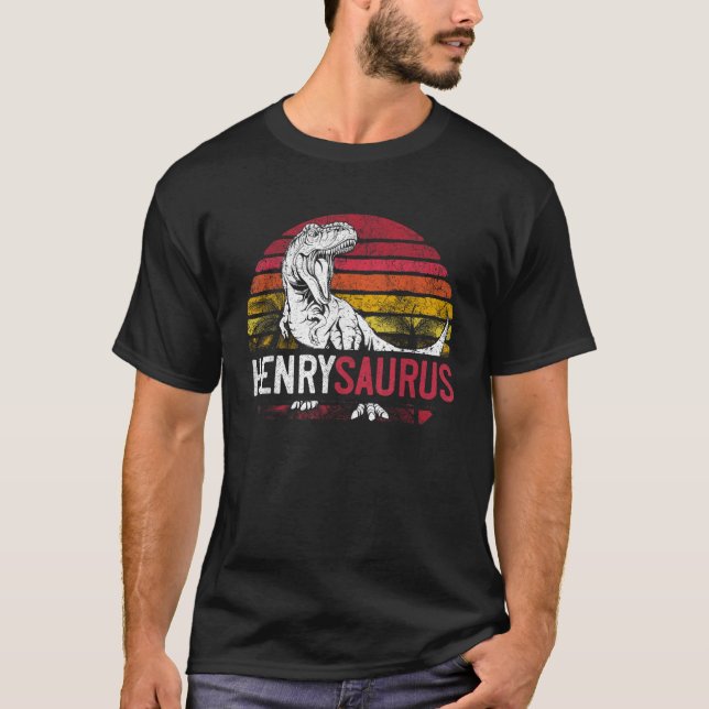 T-shirt Henry Saurus Funny Dinosaure personnalisé T Rex Na (Devant)