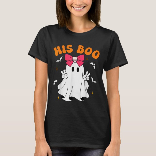 T-shirt Her Boo &amp; His Boo Funny Matching Halloween Cou (Devant)
