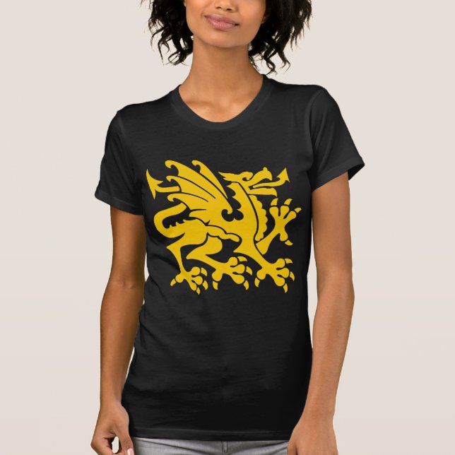 T-shirt Heraldic Dragon 01 - Ambre (Devant)