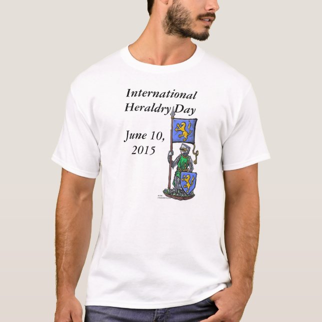 T-shirt héraldique international de blanc du jour (Devant)