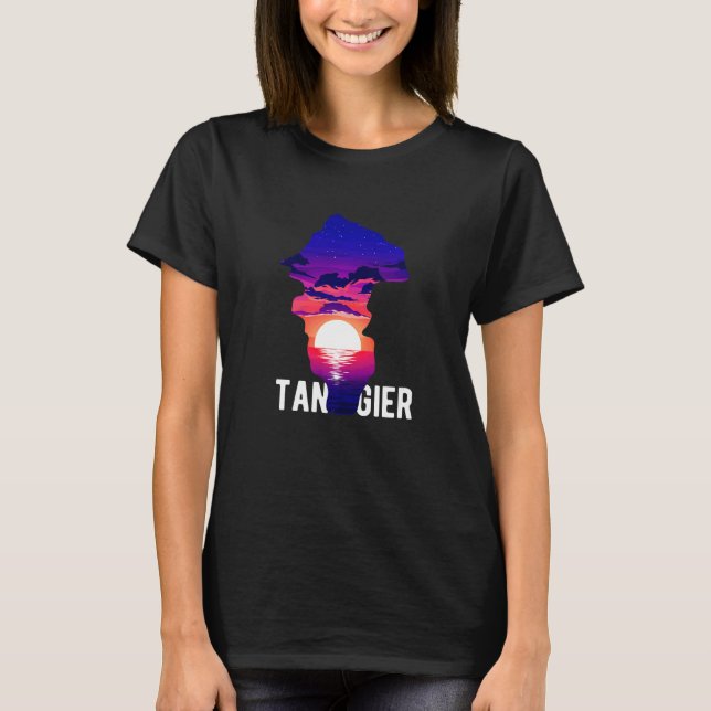 T-shirt Hercule Grotte Tanger Ville Coucher de soleil Scèn (Devant)