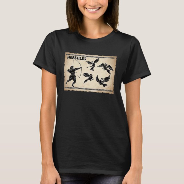 T-shirt Hercules vs Birds Greek Mythology Fans  Ancient Gr (Devant)