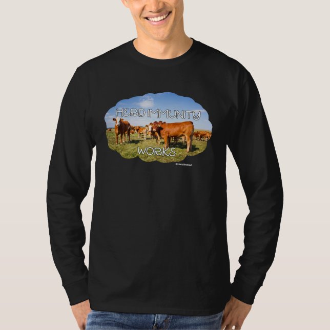 T-shirt Herd Immunity Works Cows Fun Vaccinated (Devant)