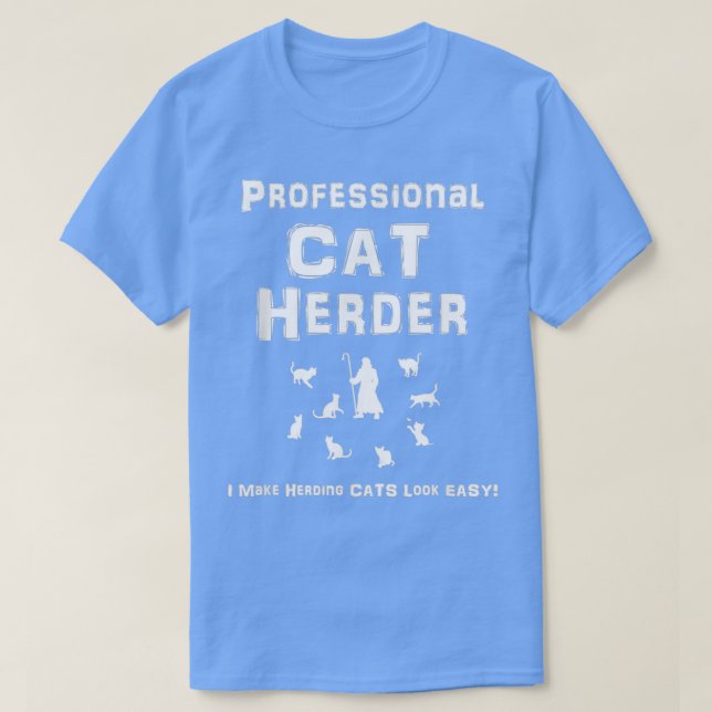 T-shirt Herder de chat professionnel (Design devant)