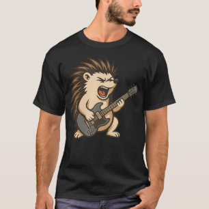 T-shirt Hérisson Cool Avec Costume de Guitare Électrique P