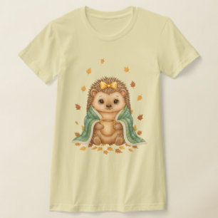 T-shirt Hérisson Cosy Automne   Hérisson d'automne avec Éc