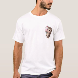 T-shirt Hérisson de dessin animé heureux tenant