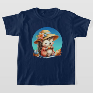 T-shirt Hérisson de plage pour filles mignonnes personnali