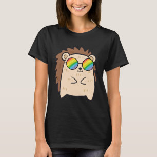 T-shirt Hérisson en Arc-en-ciel Lunettes de soleil Gay pri