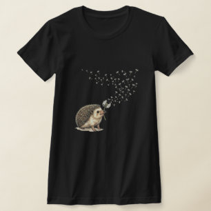 T-shirt Hérisson Fais un Vœu Soufflant sur un Pissenlit