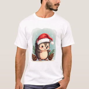T-shirt Hérisson festif avec lumières de vacances