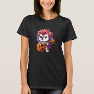 T-shirt Hérisson Guitare Animal De Compagnie Musique Drôle