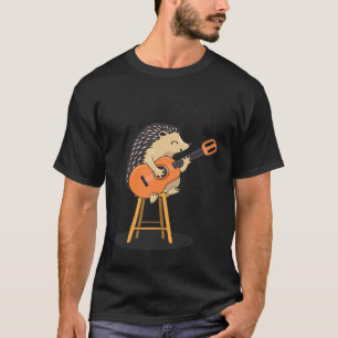 T-shirt Hérisson jouant de la guitare acoustique Joueur mi