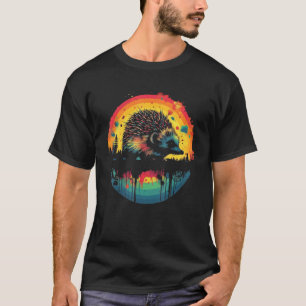 T-shirt Hérisson Rétro Vintage Hérisson Mignon Graphique P