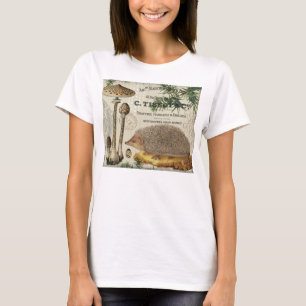 T-shirt hérisson vintage moderne de région boisée