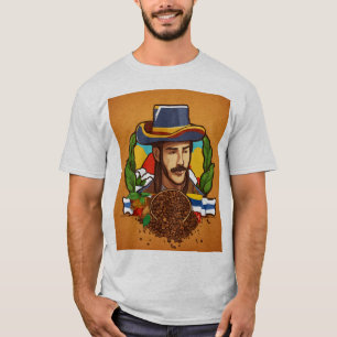 T-shirt Héritage du café colombien : dessin animé coloré