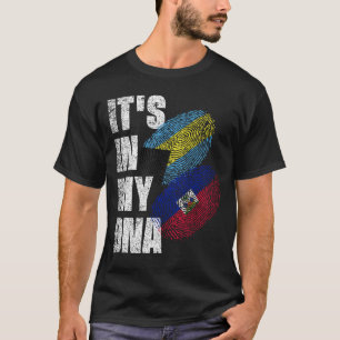 T-shirt Héritage Du Drapeau ADN Mélangé Haïtien Et Bahamie