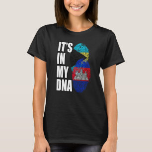 T-shirt Héritage du drapeau de l'ADN mixte cambodgien et b