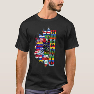 T-shirt Héritage hispanique Tournesol Latino Pays Drapeaux