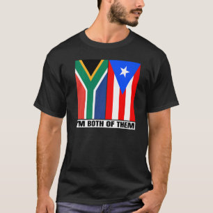 T-shirt Héritage sud-africain et portoricain à moitié Sud 