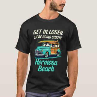 T-shirt Hermosa Beach Surf Californie Fille Femmes Hommes