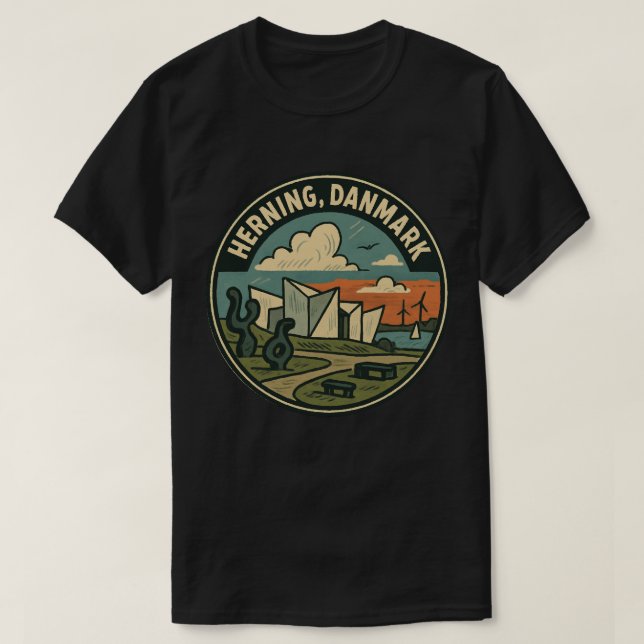T-shirt Herning Denmark Modern Art (Design devant)
