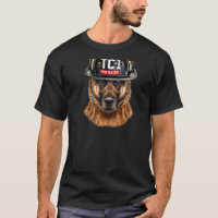 Heroic German Shepherd Dog Wearing Firefighter Hel