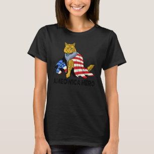 T-shirt Héroïne d'Ameowica Chat Maman 4 Juillet Patriotiqu