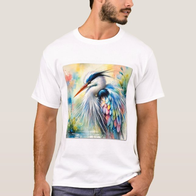 T-shirt Heron 170624AREF113 - Watercolor (Devant)