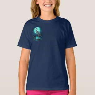 T-shirt Héron au Clair de Lune – Faune Nocturne Colorée