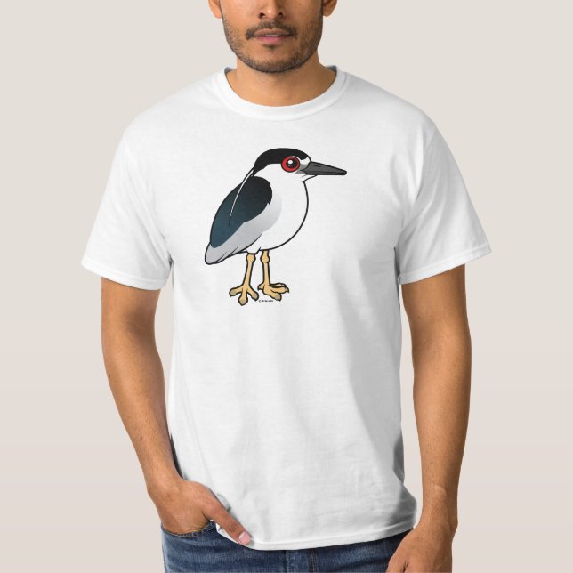 T-shirt héron de nuit Noir-couronné (Devant)