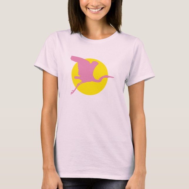 T-shirt Héron rose (Devant)