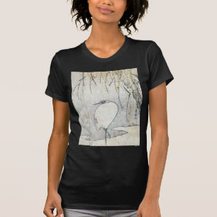 T-shirt Héron sous un saule par Ryuryukyo, Shinsai