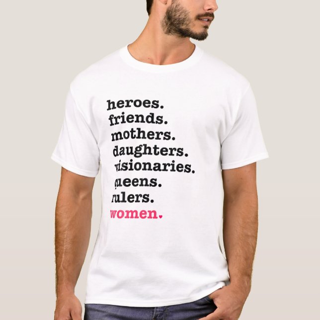 T-shirt Héros Amis Mères Filles Femmes Fête des Femmes (Devant)