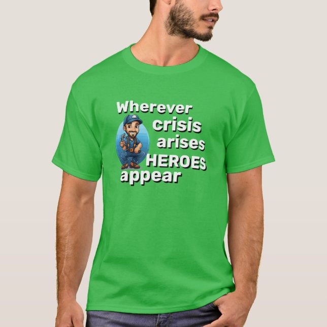 T-shirt HÉROS-Cadeaux en plombier personnalisables APPARAI (Devant)