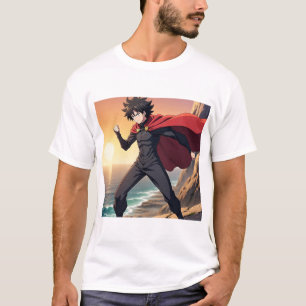 T-shirt Héros d'anime épique au coucher du soleil – Guerri