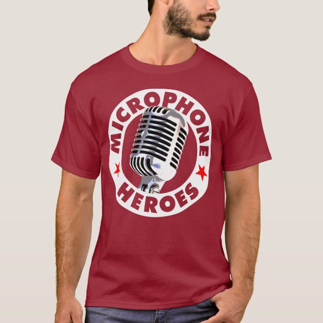T-shirt HÉROS de MICROPHONE - 22 couleurs - logo (Devant)